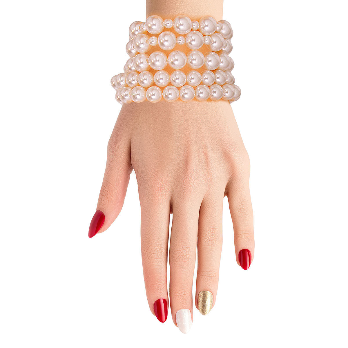 Cream Pearl Bracelets 5 Pcs
