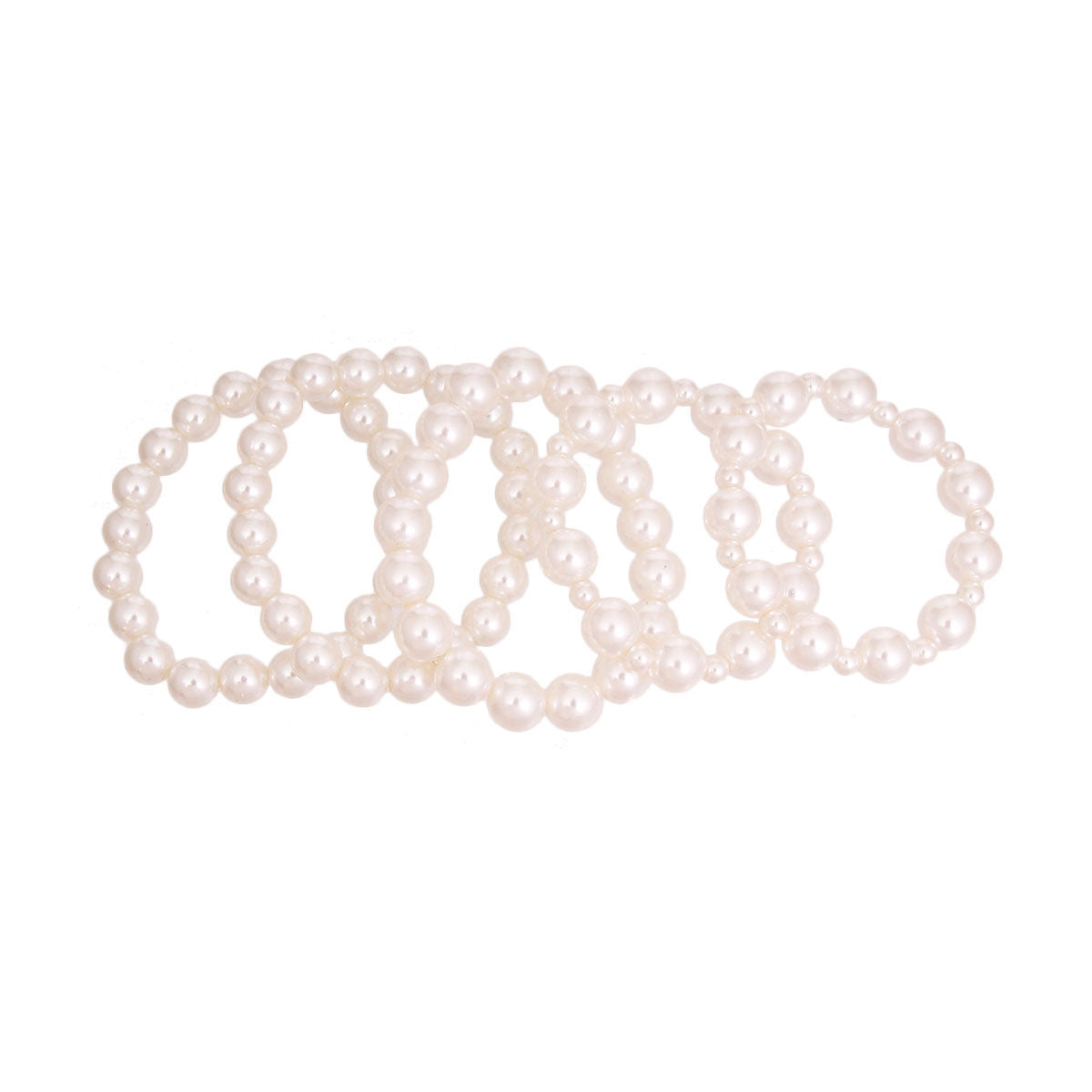 Cream Pearl Bracelets 5 Pcs
