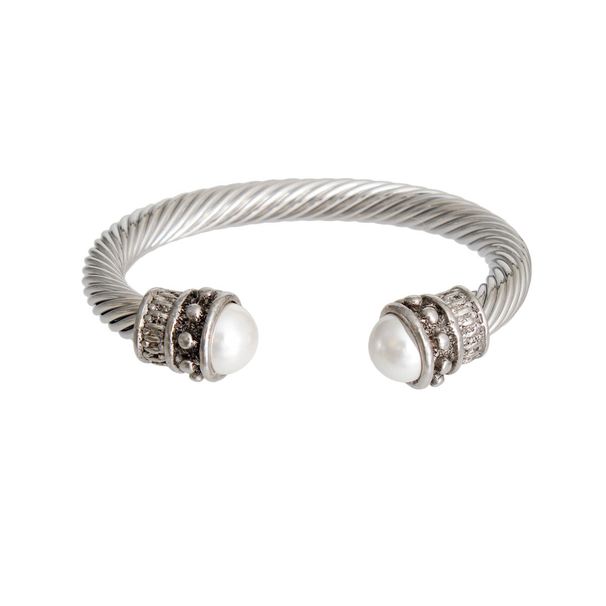 Thick Cable Classic Silver Bangle