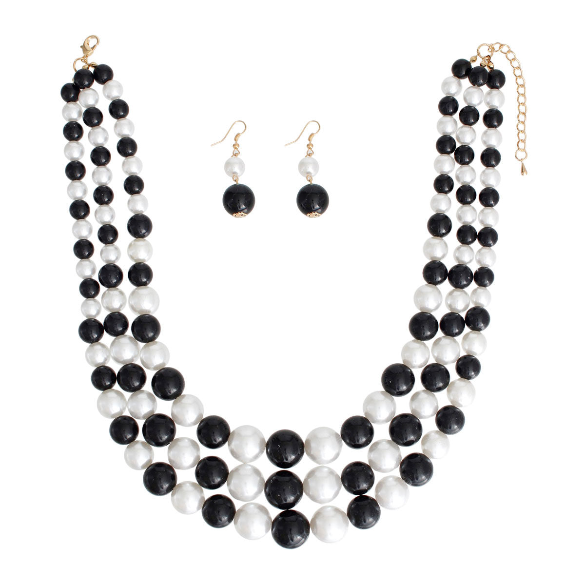 Black and White Pearl 3 Layer Set