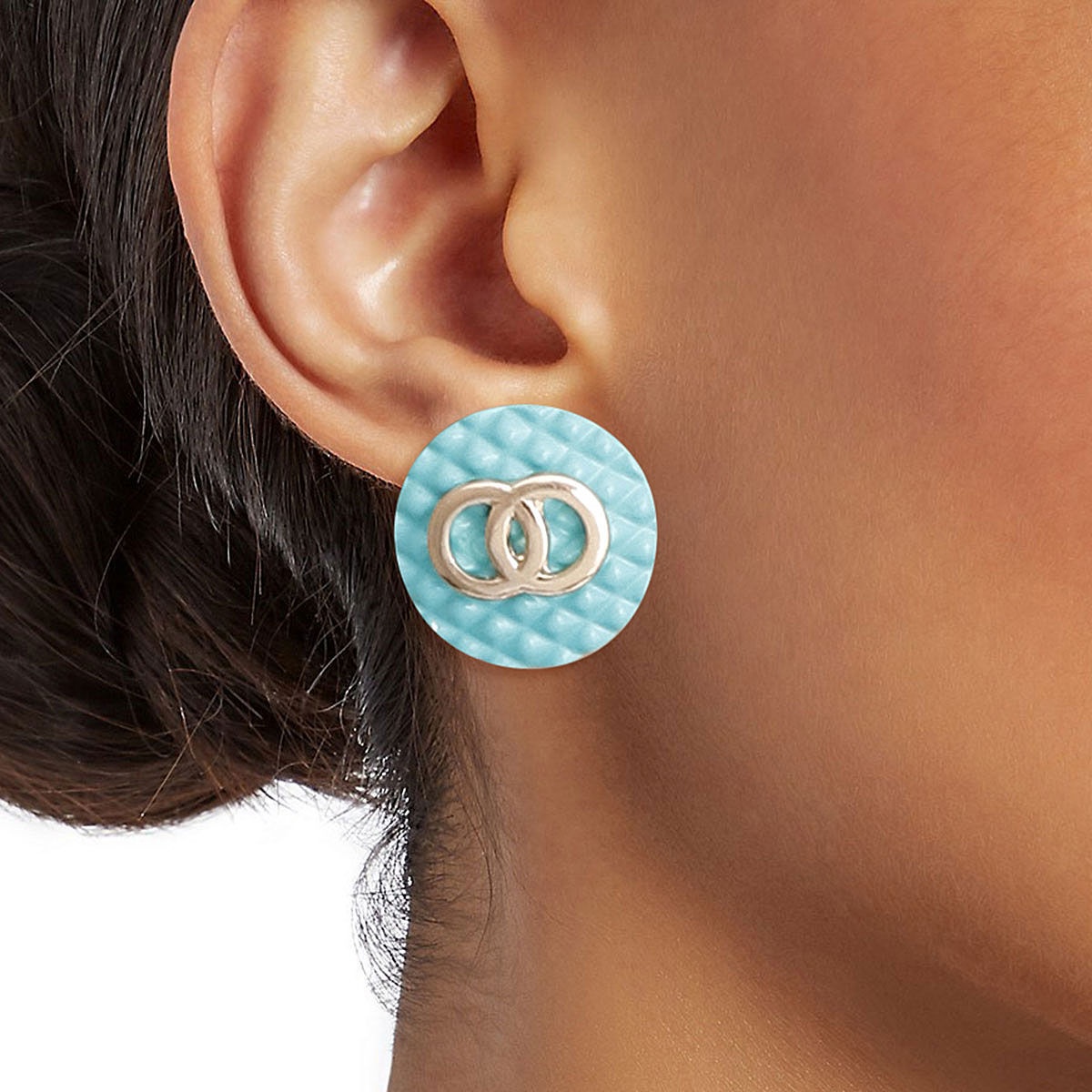 Sea Green Designer Style Quilted Studs