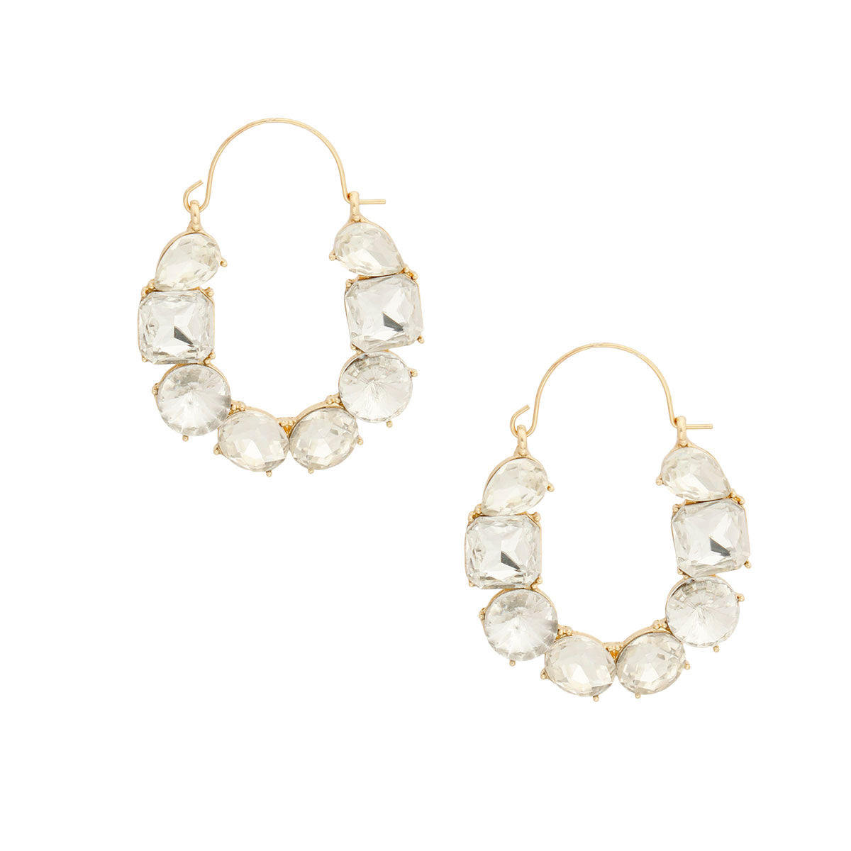 Gold Arch Crystal Hoops