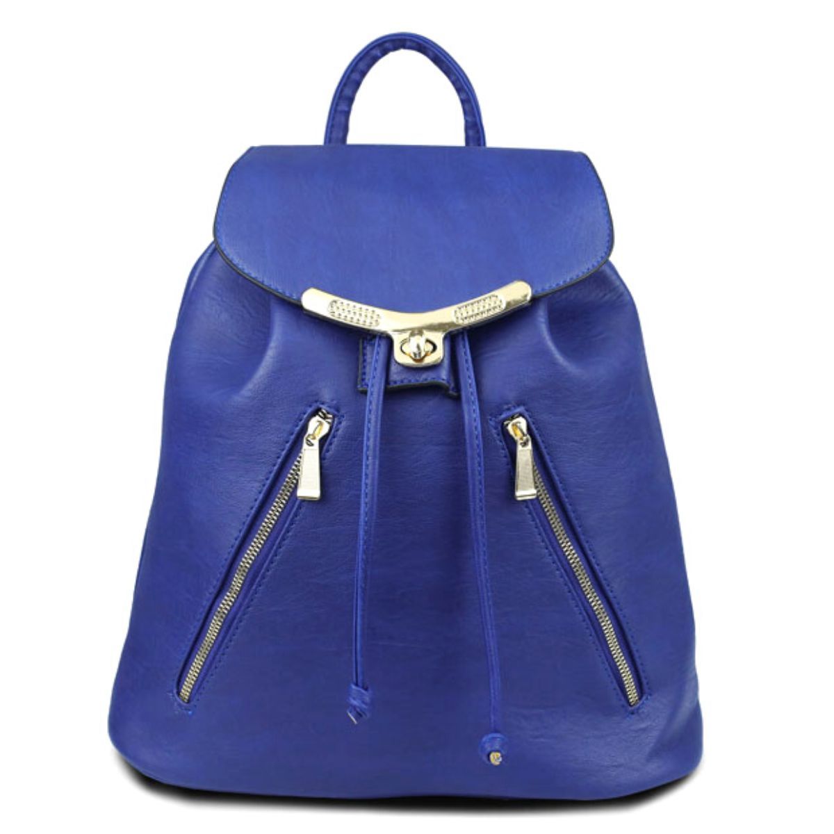 Blue Zipper Pocket Backpack