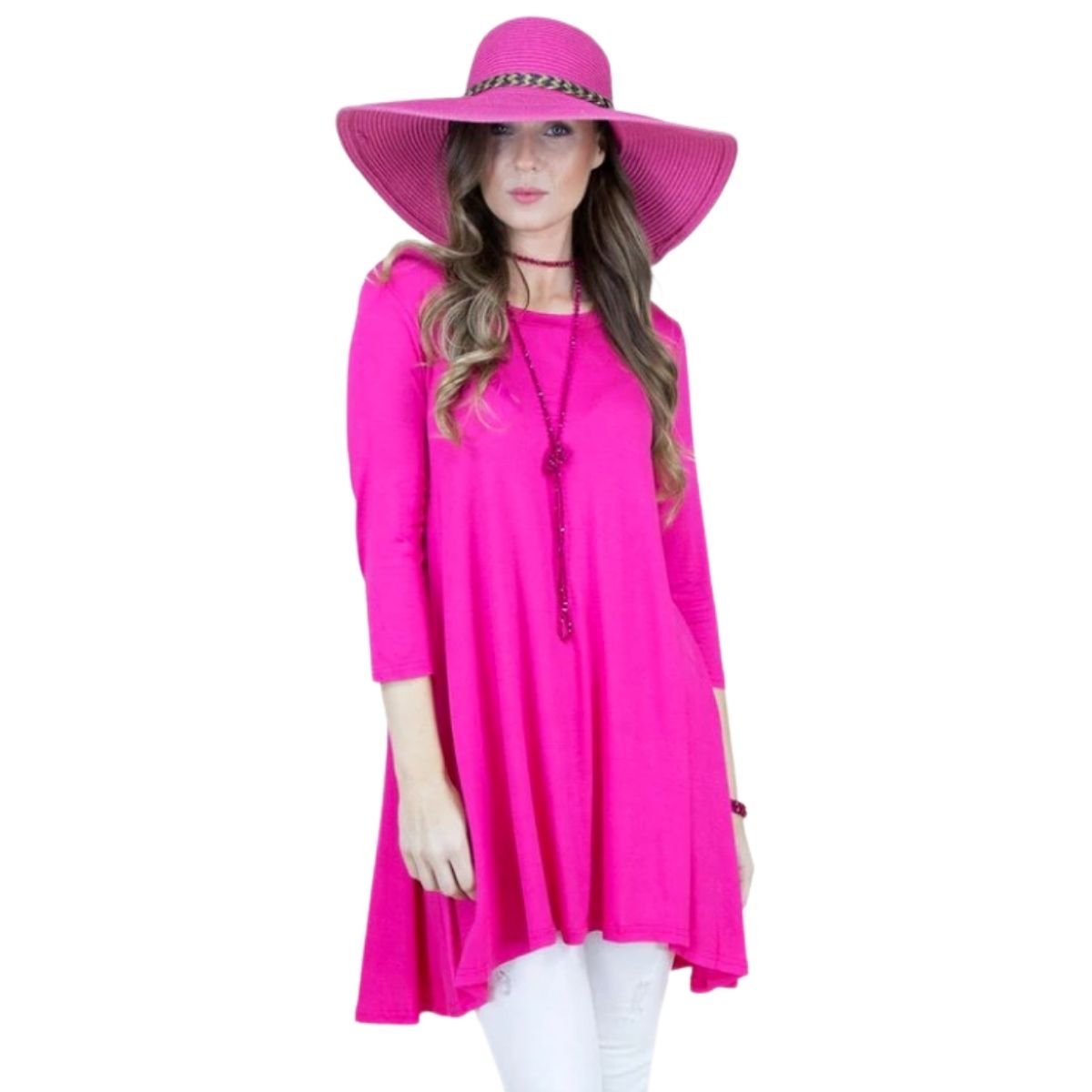 Small Fuchsia Scoop Neck Tunic