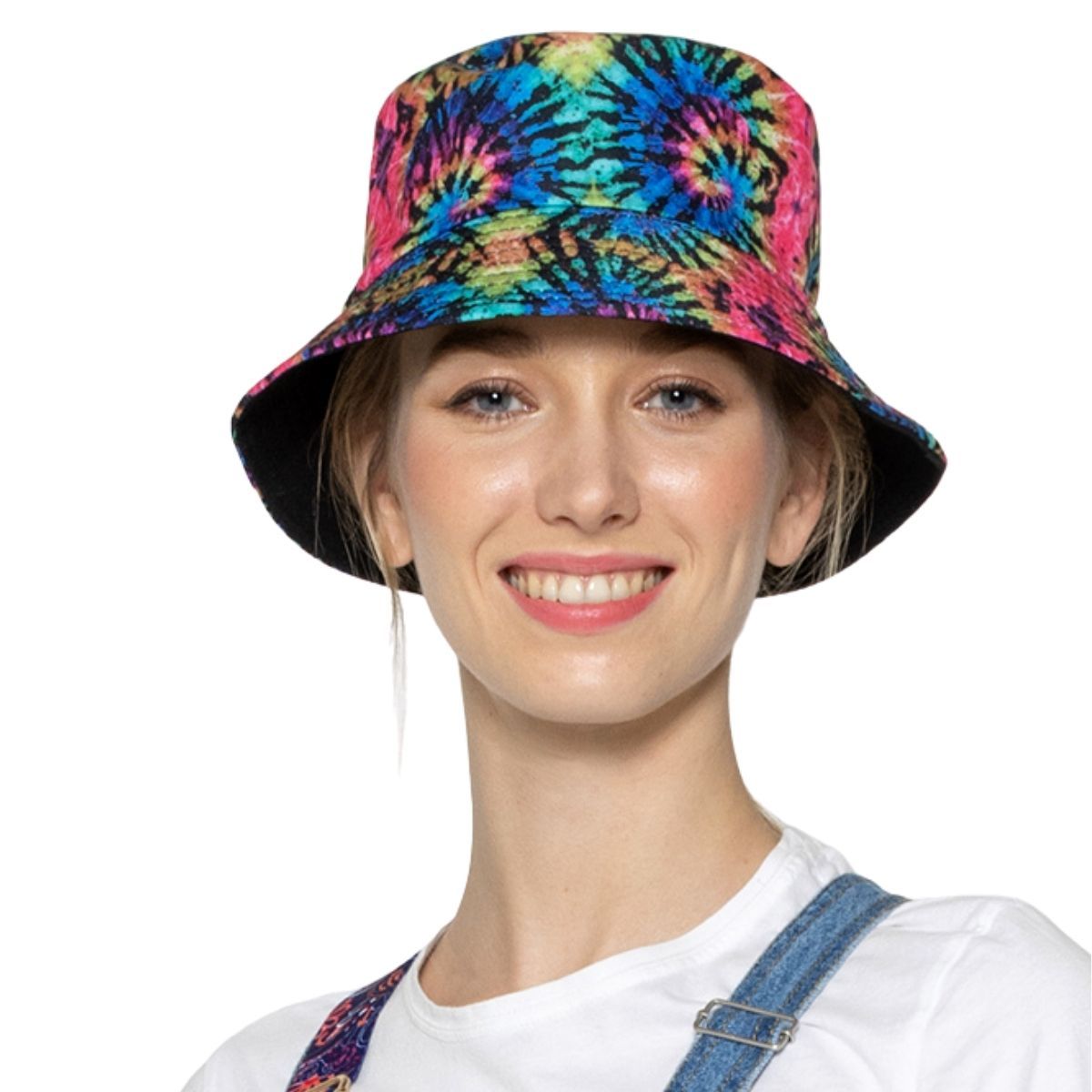 Rainbow Tie Dye Reversible Bucket Hat