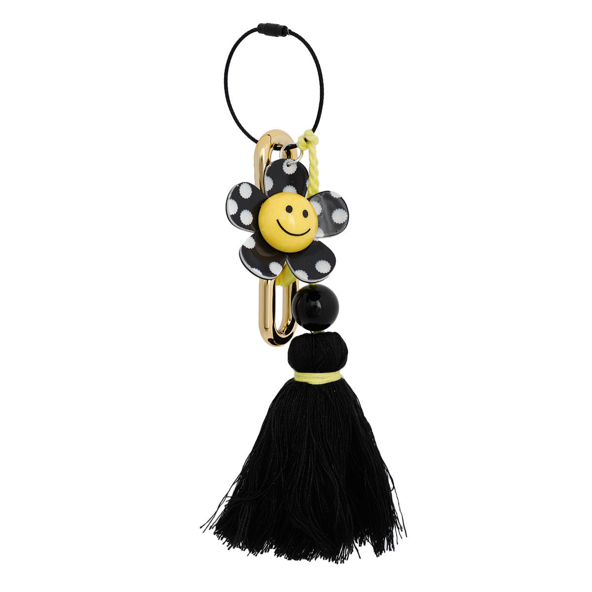 Jumbo Black Polka Dot Keychain Bag Charm