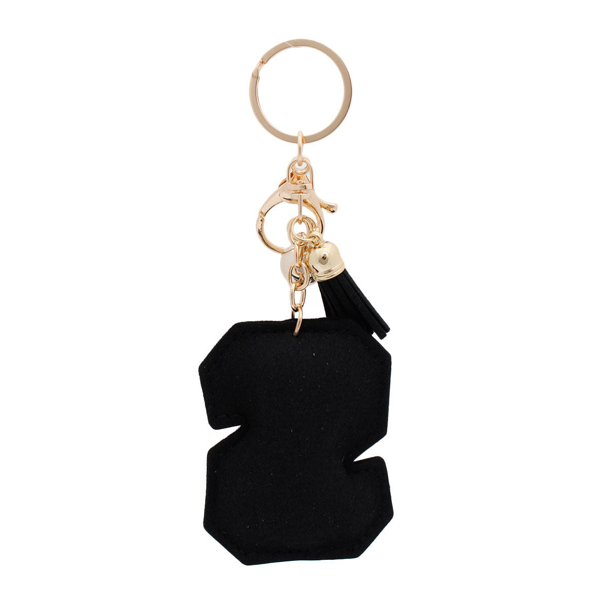 S Black Keychain Bag Charm