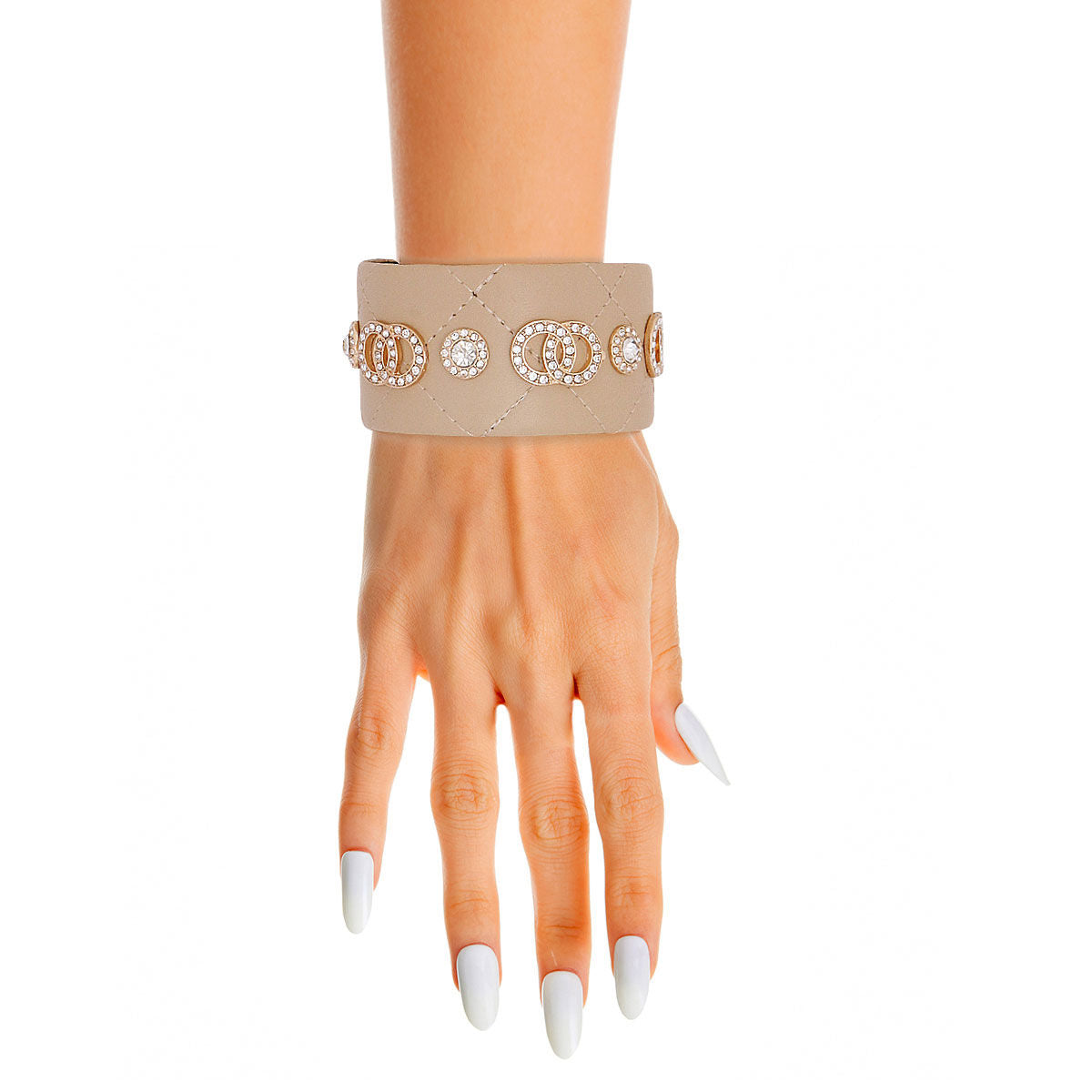 Light Brown Quilted Designer Cuff