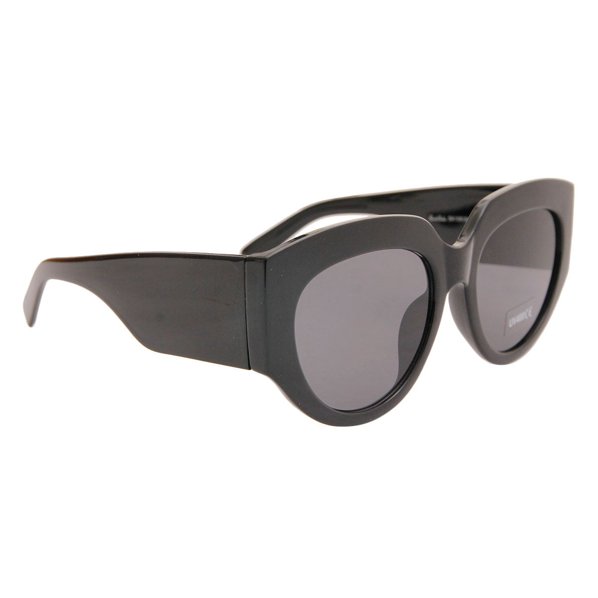 Celine Style Black Cat Eye Wide Arm Sunglasses