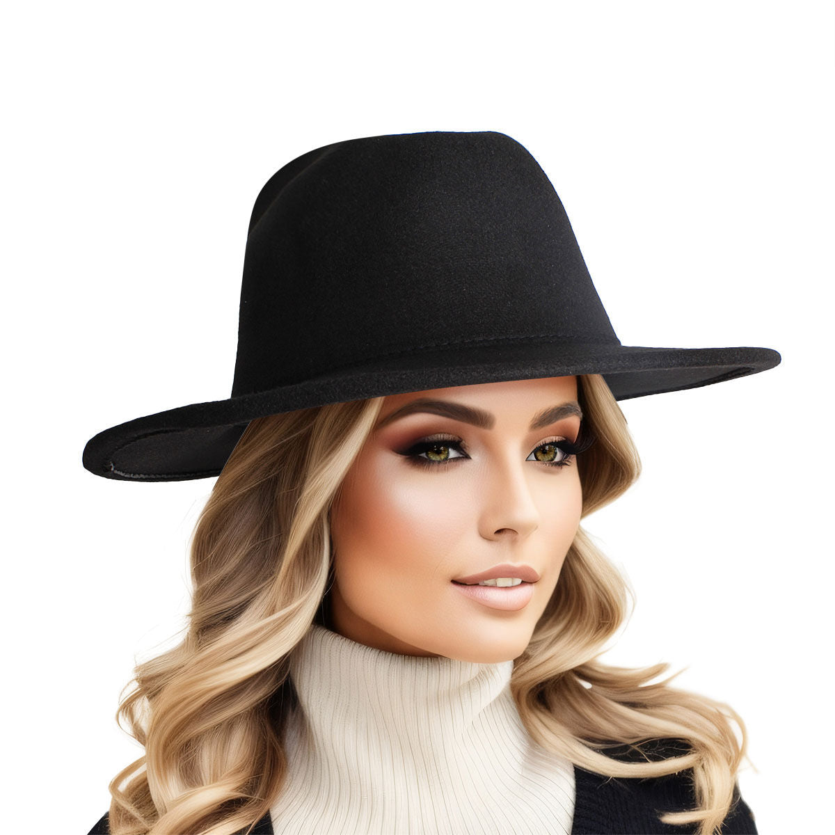 Black Solid Color Fedora