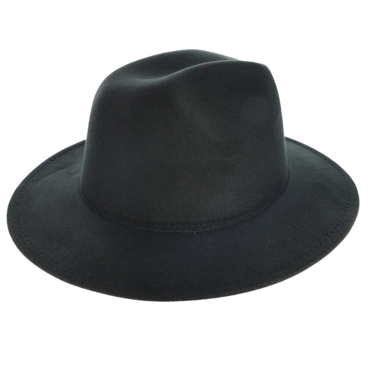 Black Solid Color Fedora