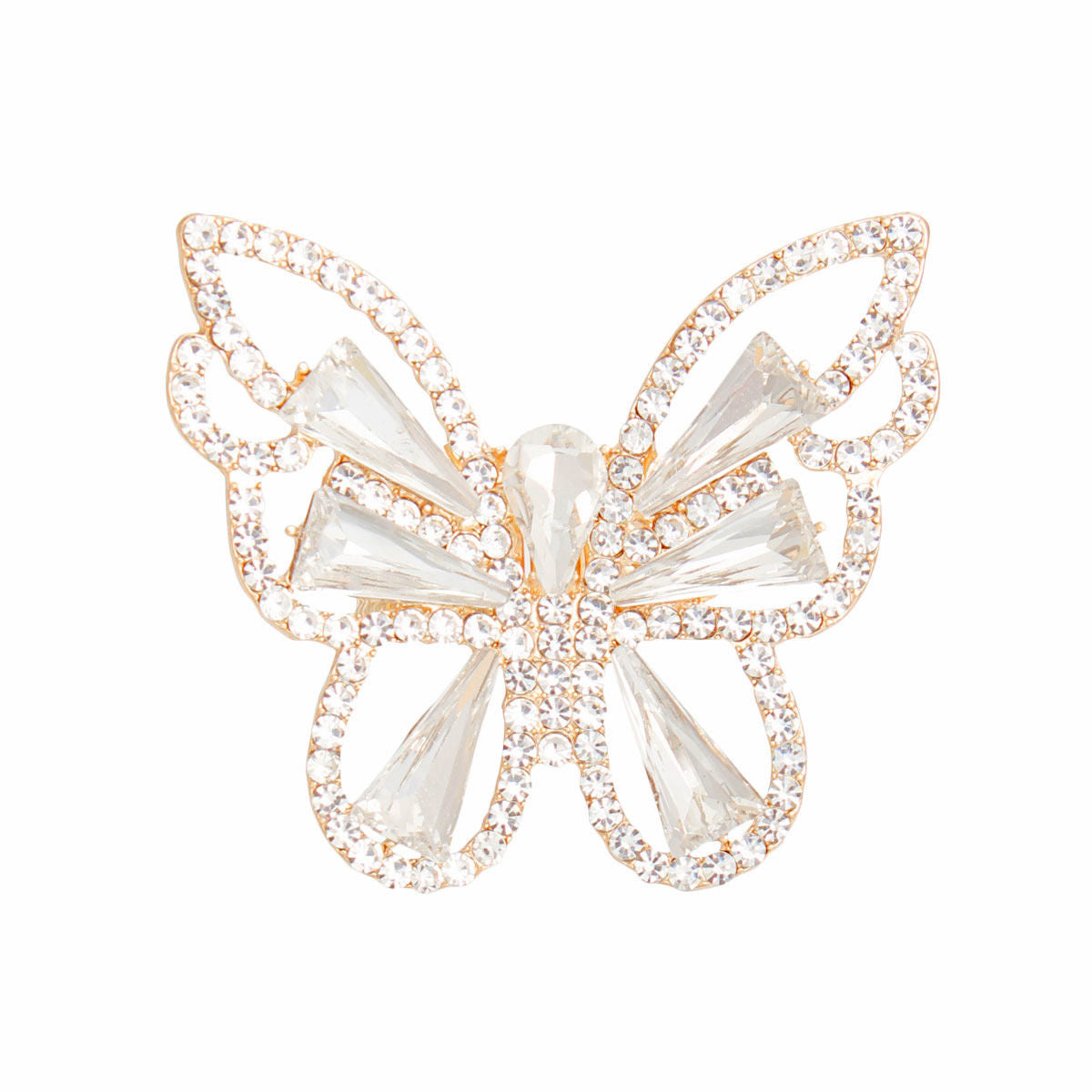 Ring Gold Butterfly Crystal Stretch for Women