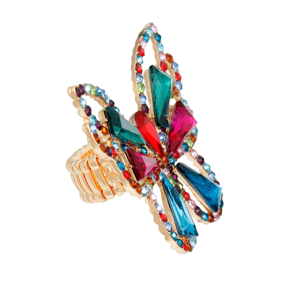 Ring Multi Butterfly Crystal Stretch for Women