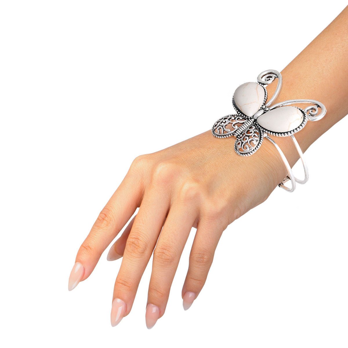 White Butterfly Hinge Cuff