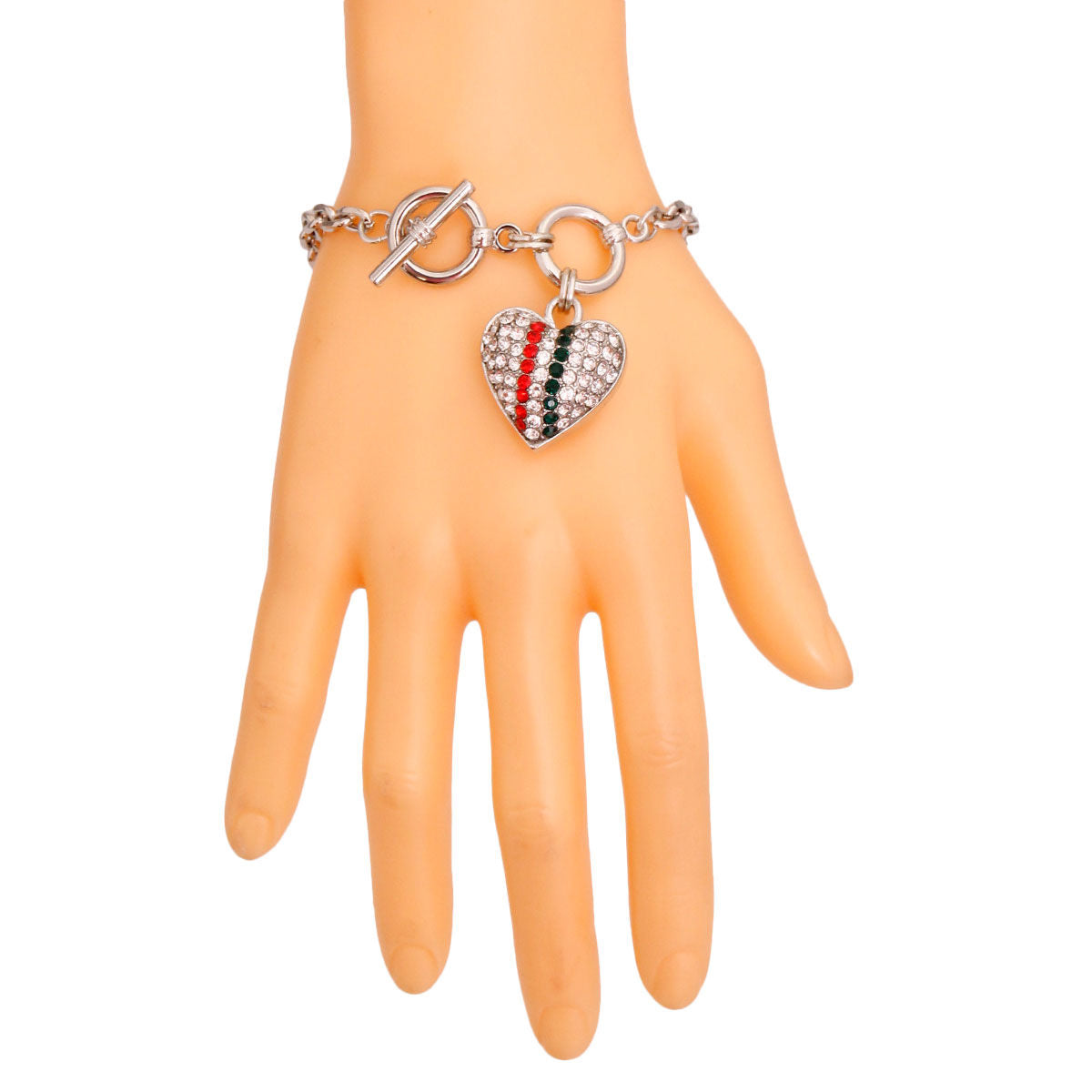 Silver Chain 3D Designer Heart Bracelet