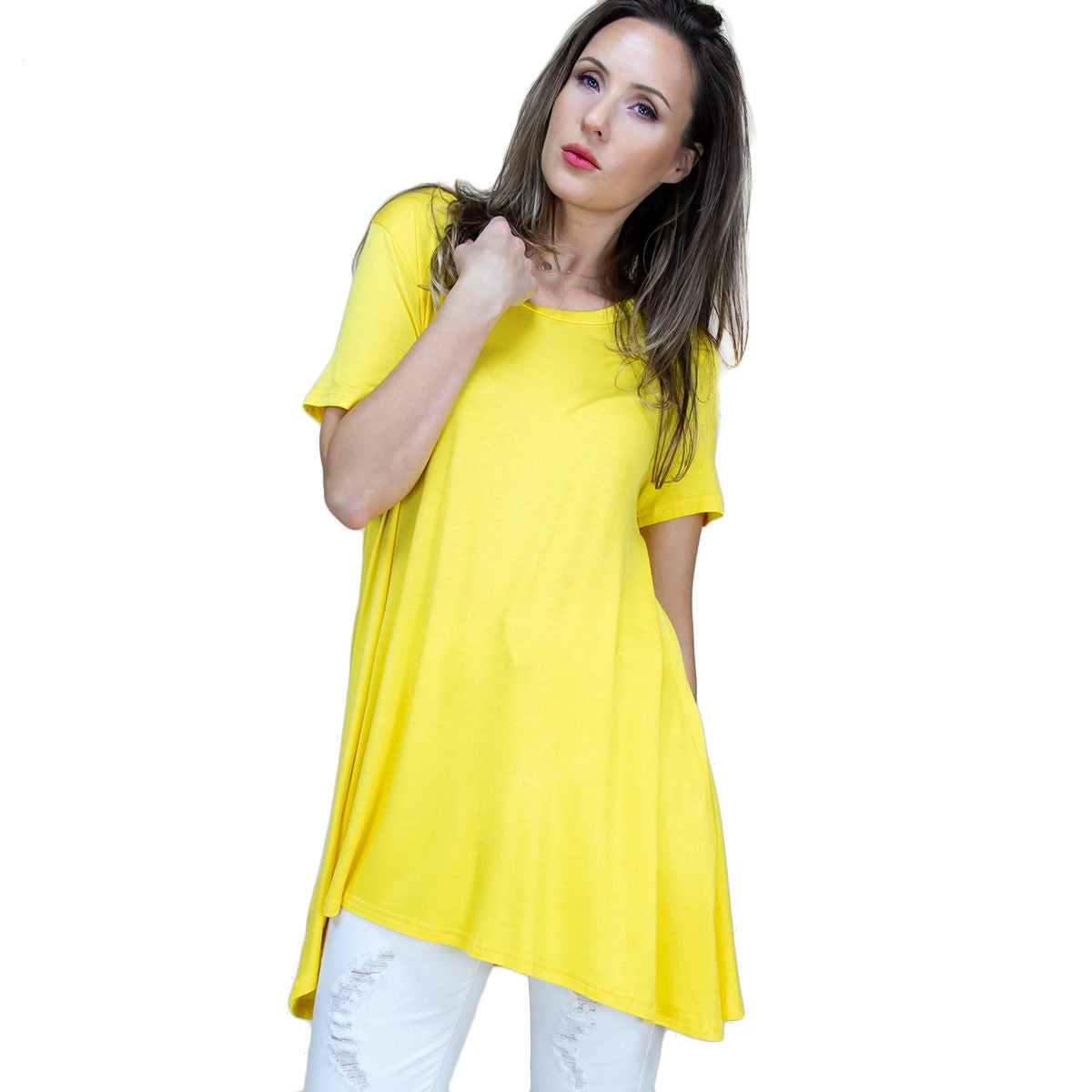 Small Yellow Scoop Neck Tunic