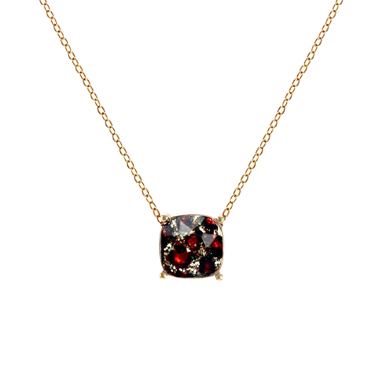 Gold Leopard Glitter Necklace