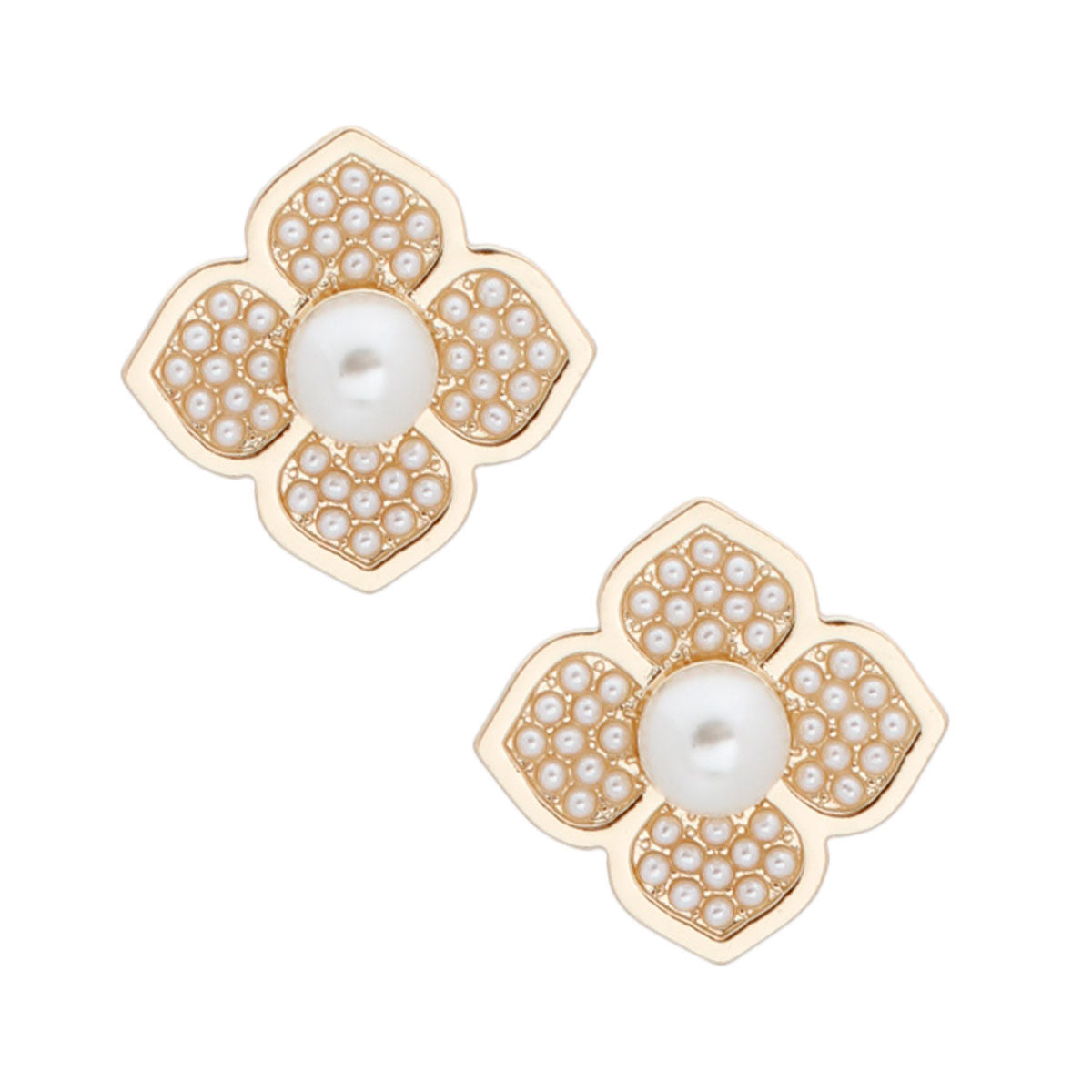 Pearl Luxury French Designer Flower Studs