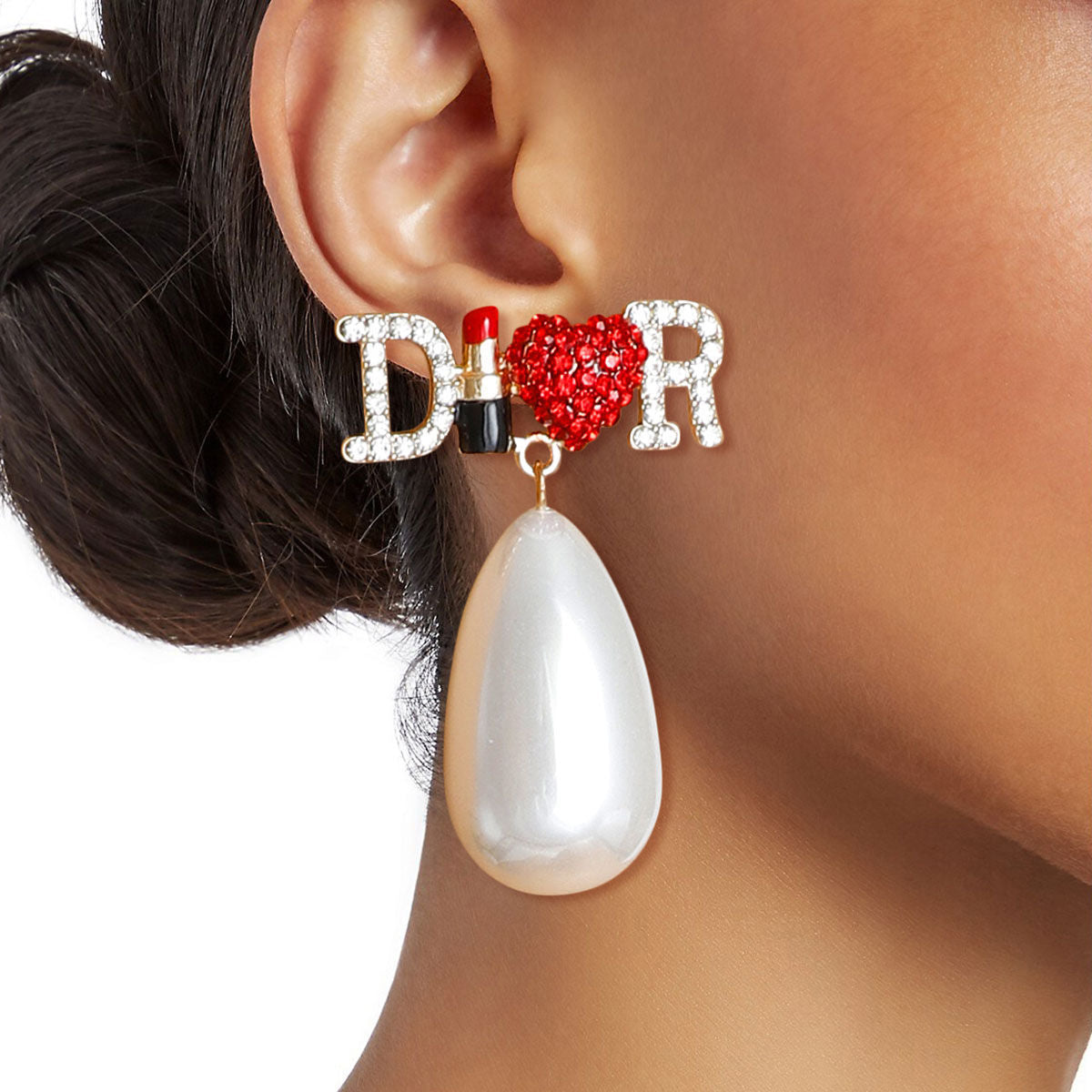 Designer Cream Pearl Dangle Earrings