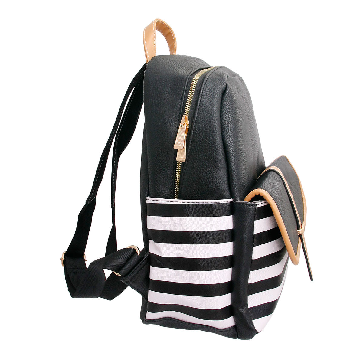 Black and White Stripe Backpack