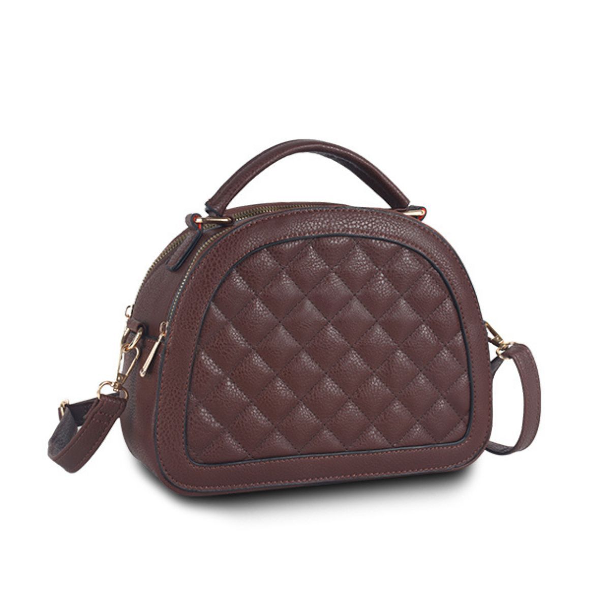 Brown Quilted Canteen Bag