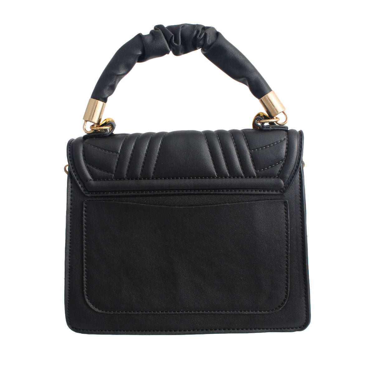 Black Quilted Square Satchel