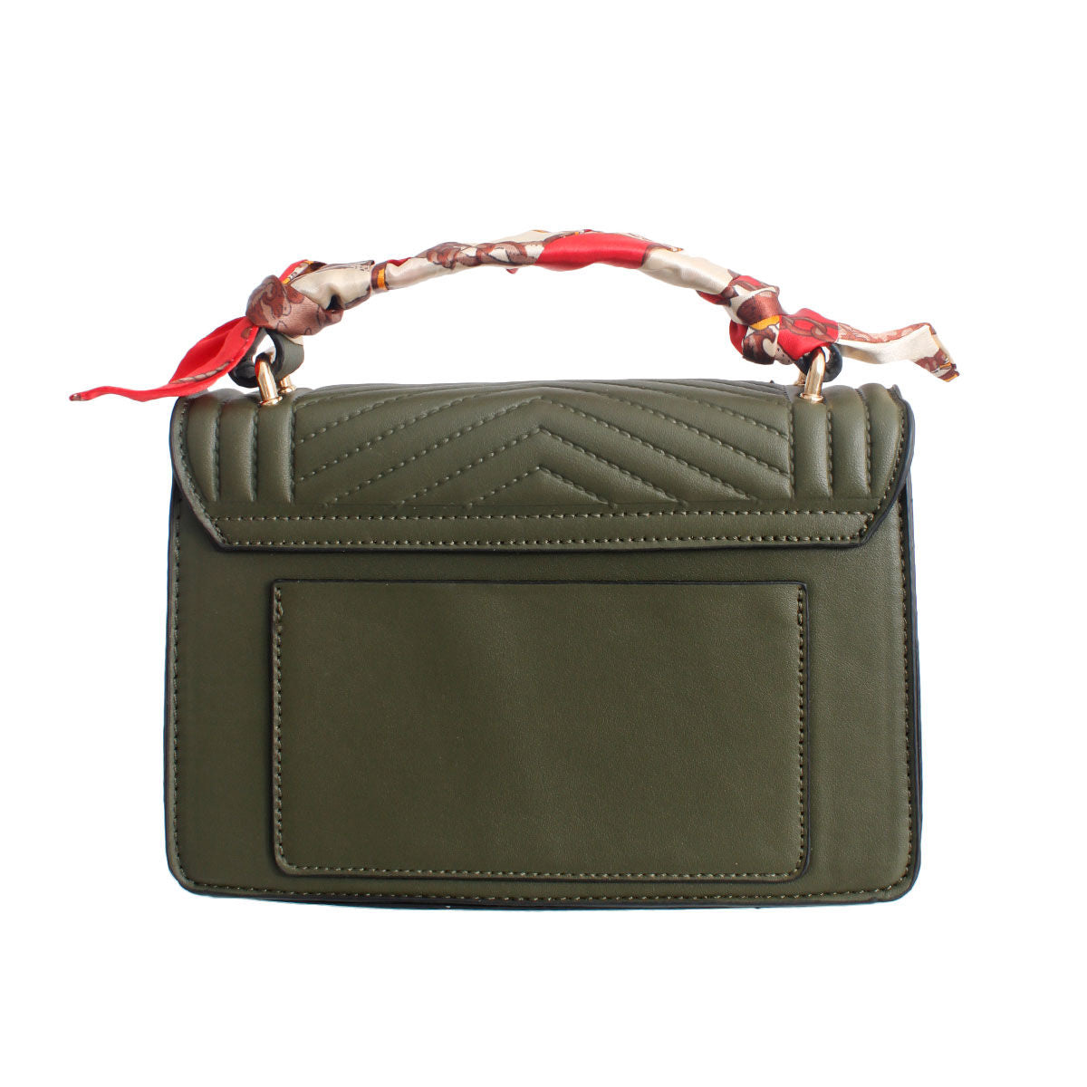 Olive Quilted Scarf Crossbody