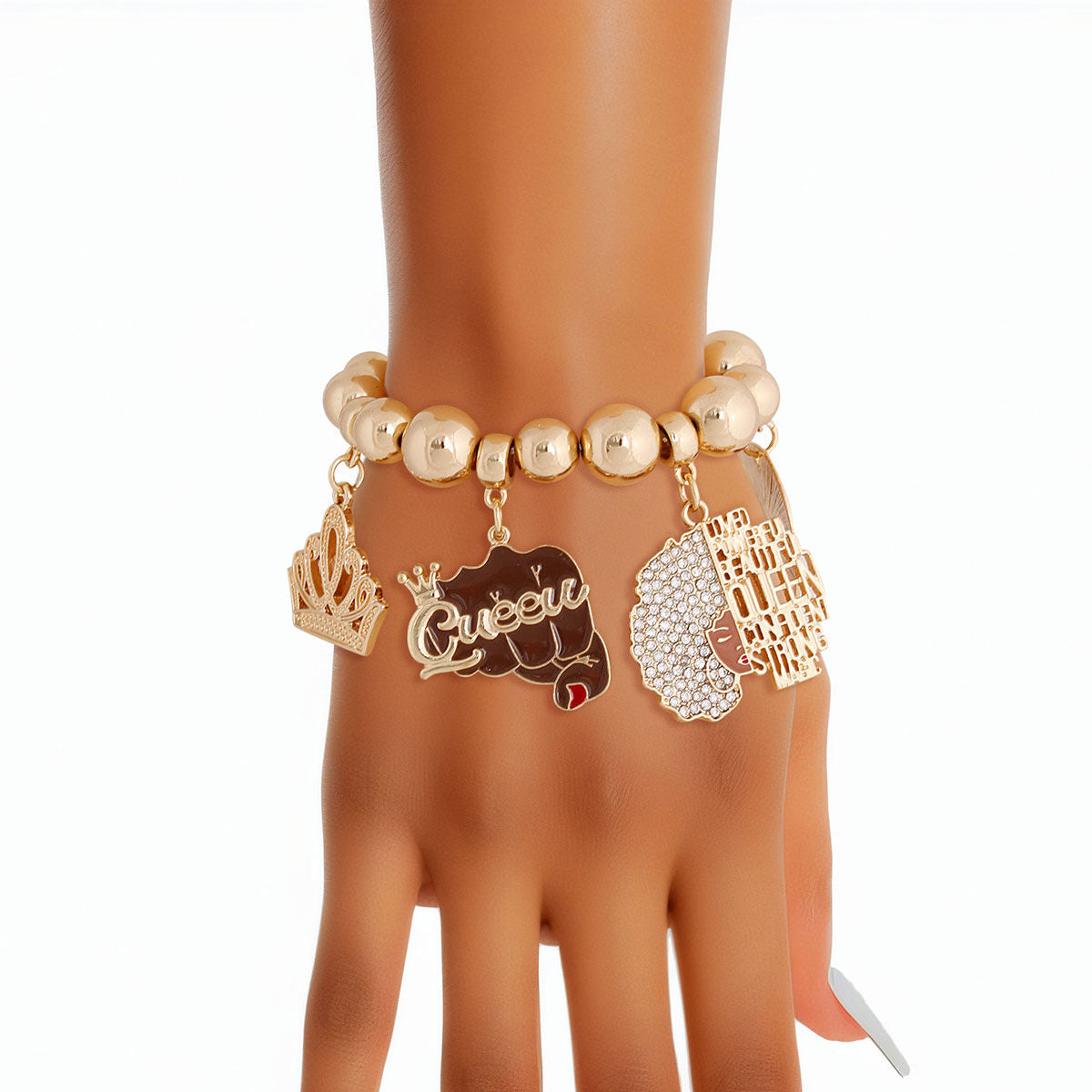 Gold Queen Afro Bracelet