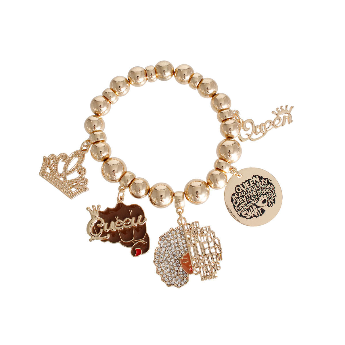 Gold Queen Afro Bracelet