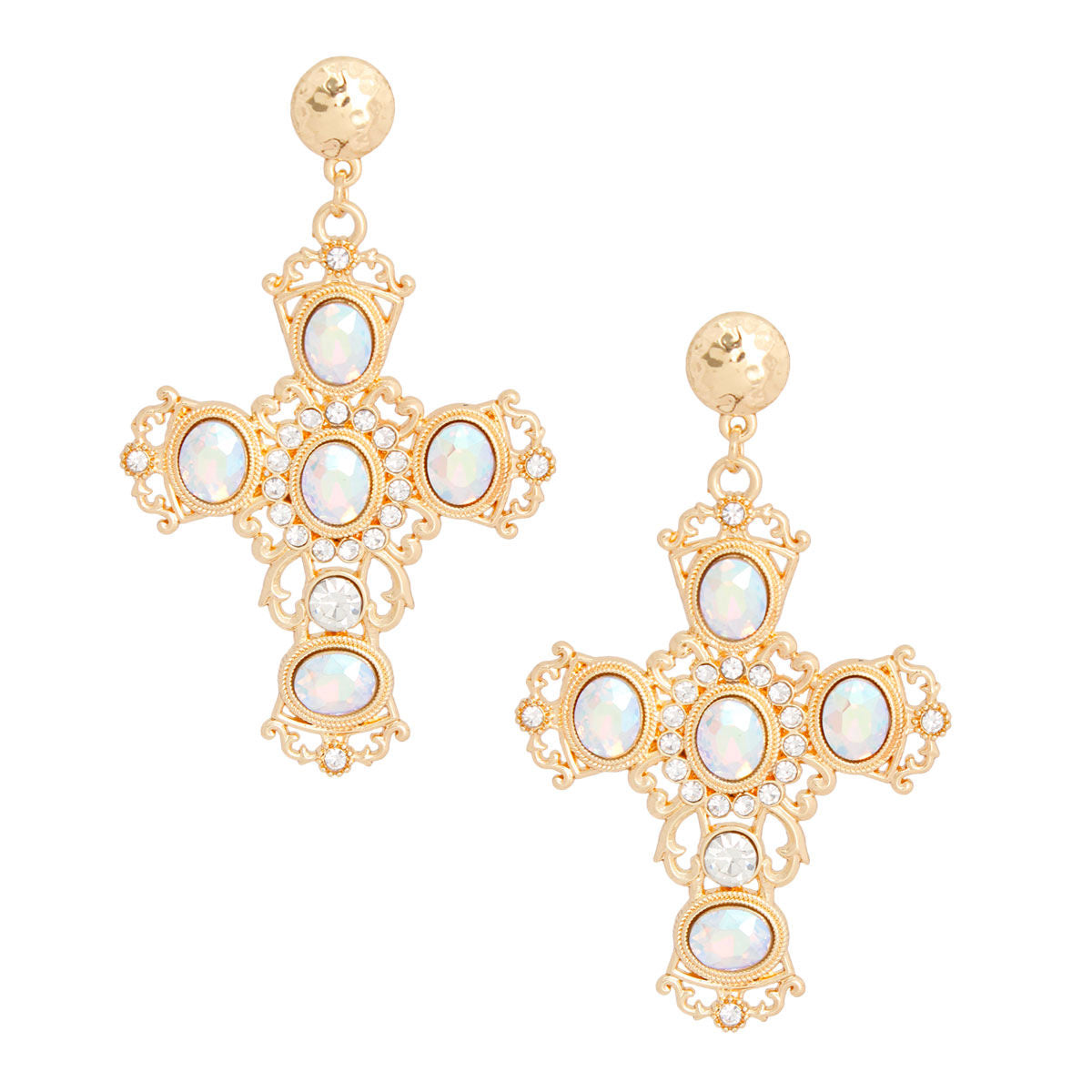 Gold AURBO Fancy Cross Earrings