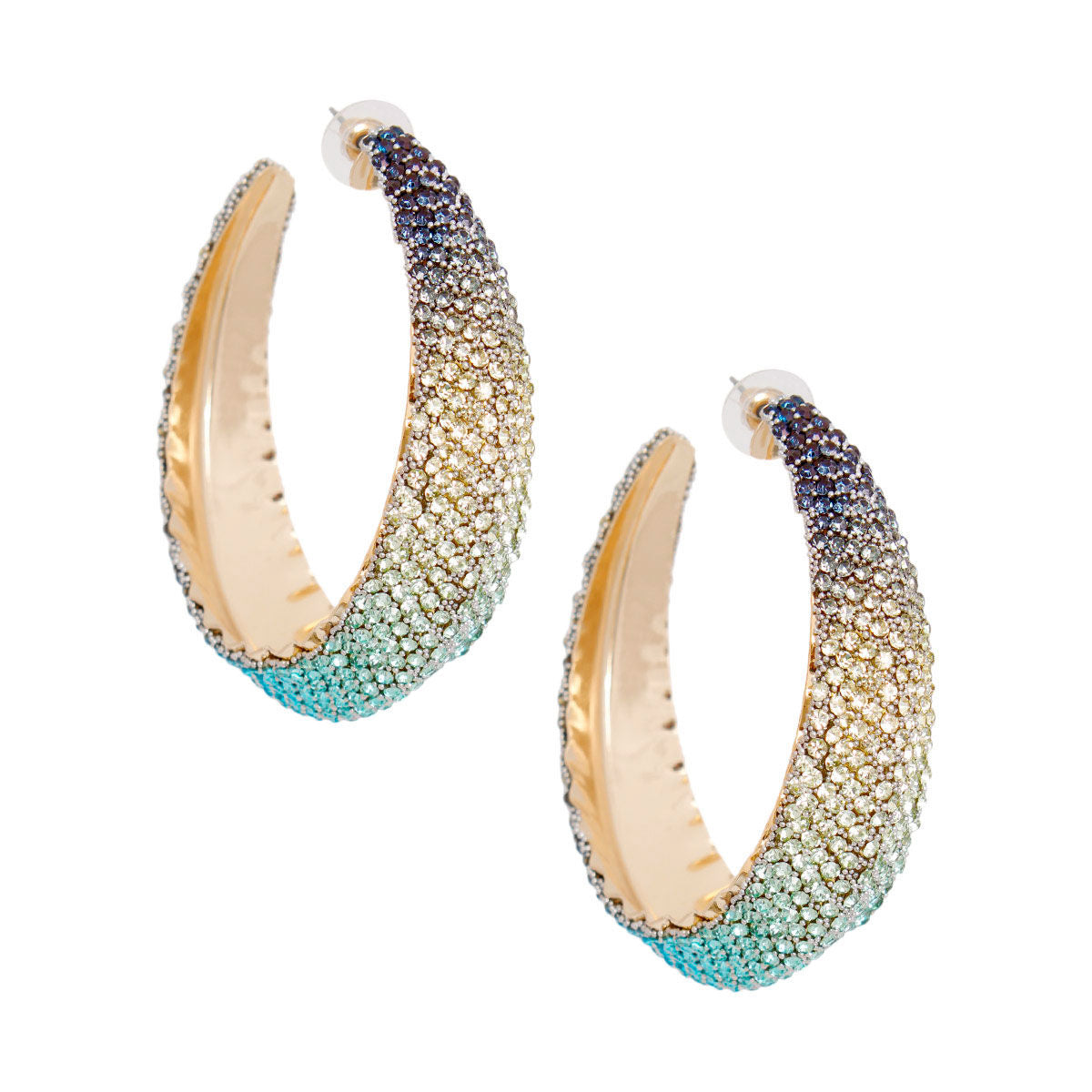 Hoops Blue Ombre Bling Earrings for Women