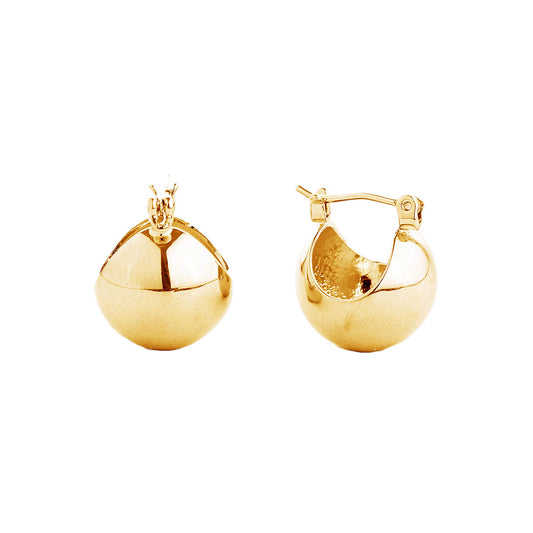 Hoop 14K Gold Mini Ball Earrings for Women