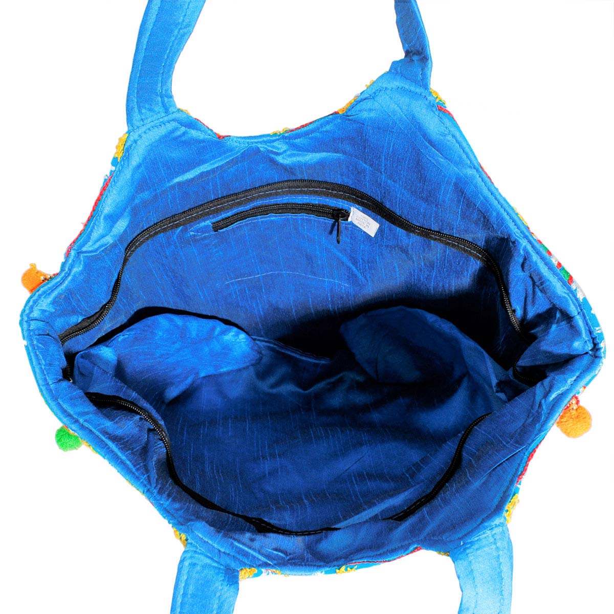 Blue Embroidered Elephant Tote