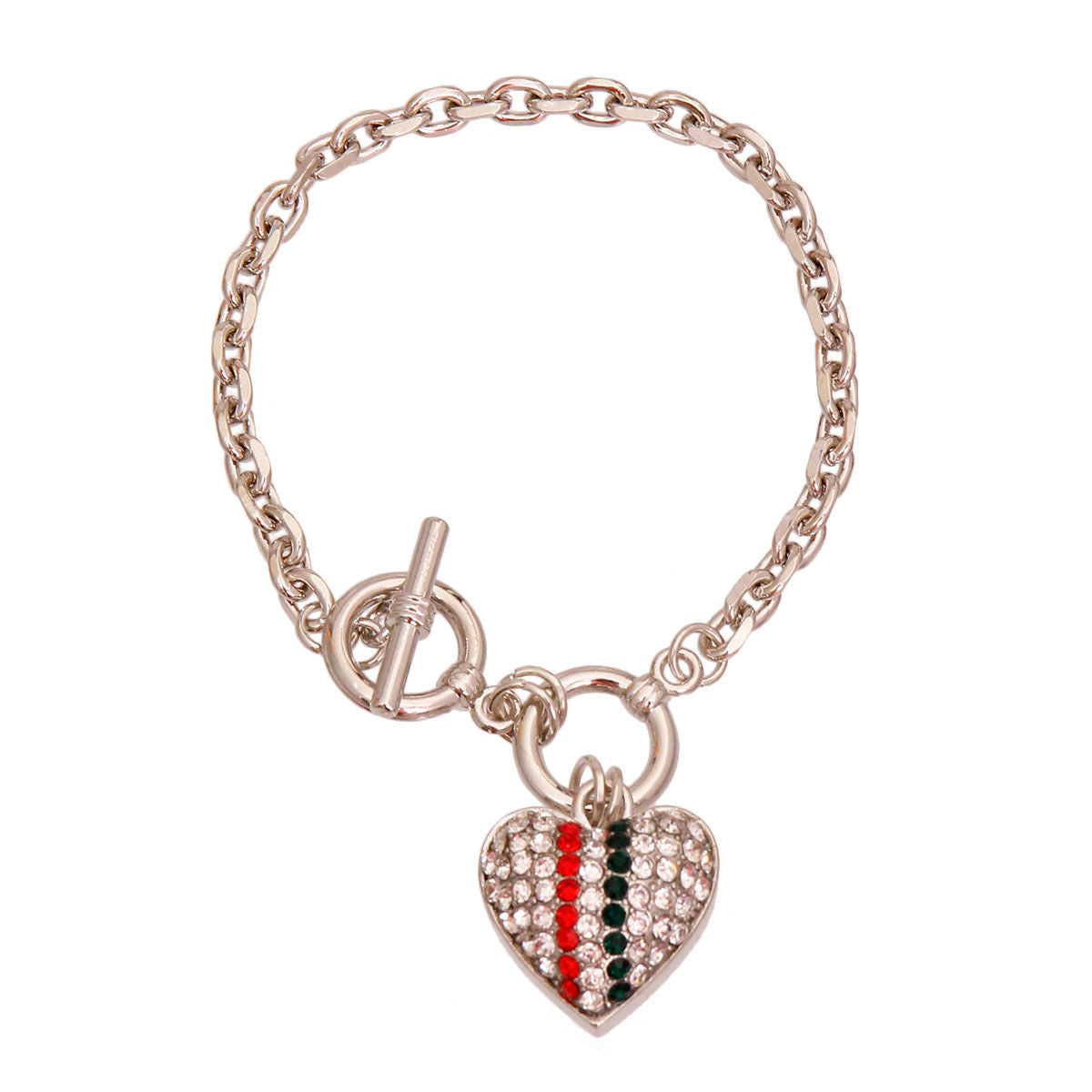 Silver Chain 3D Designer Heart Bracelet
