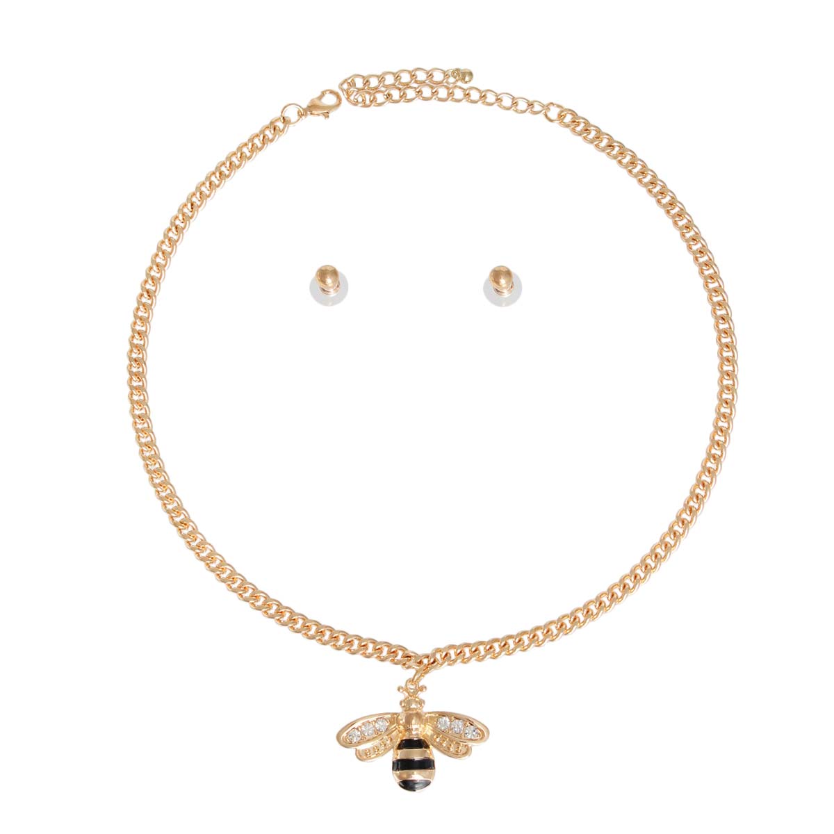 Bee Gold Curb Chain Necklace