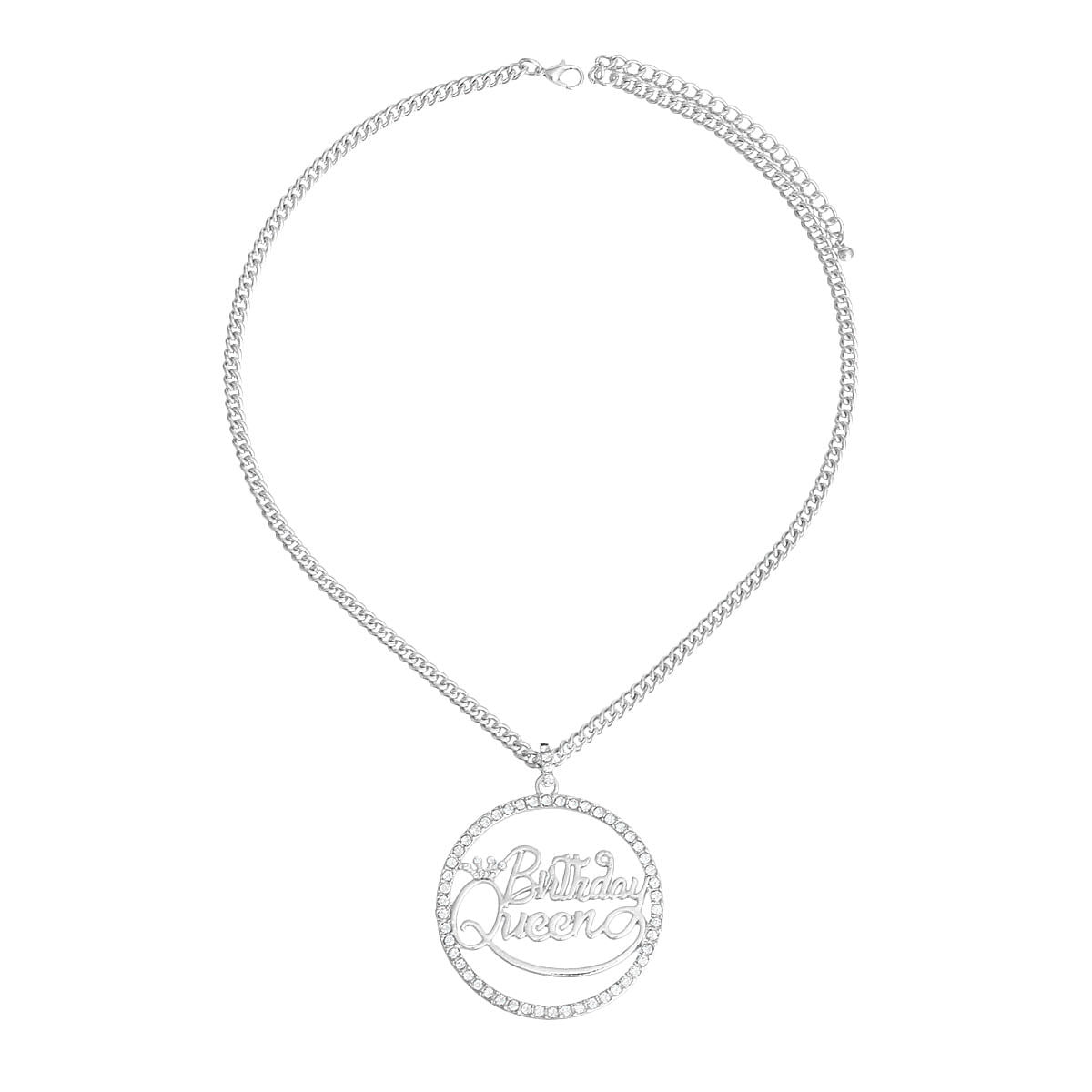 Silver Birthday Queen Necklace