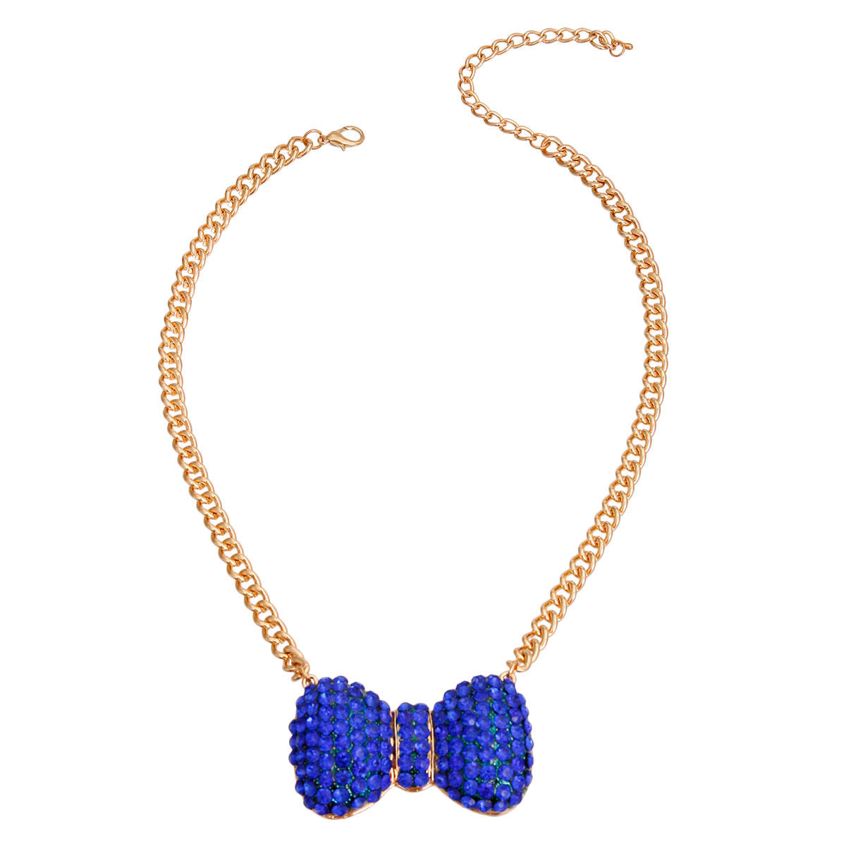 Royal Blue Chunky Bow Necklace
