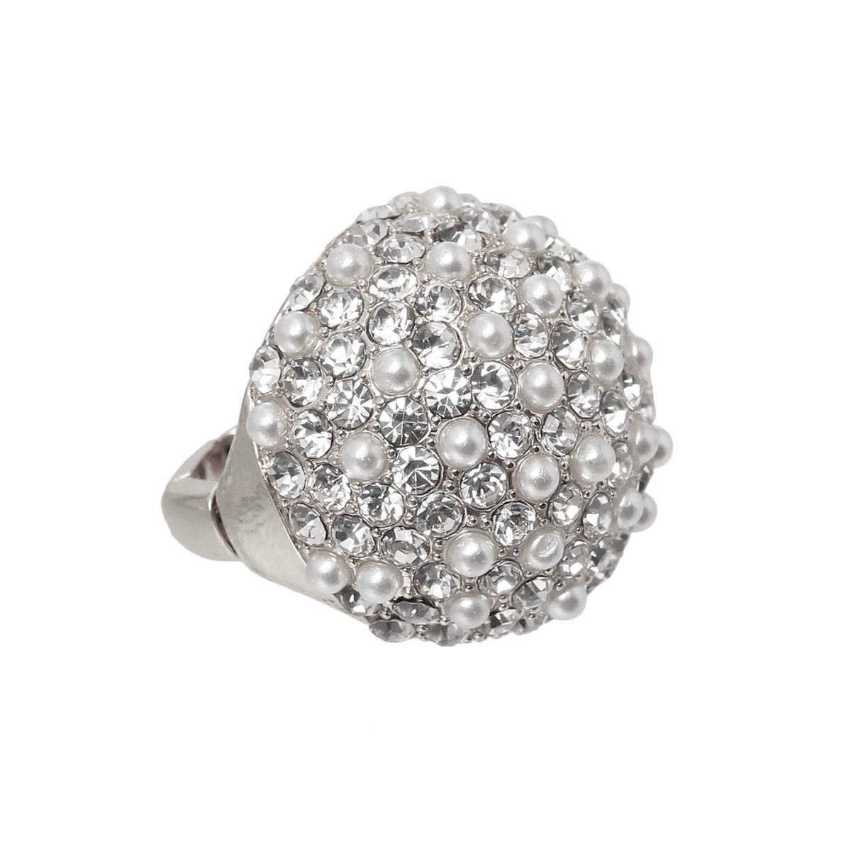 Silver Pearl and Stone Ring