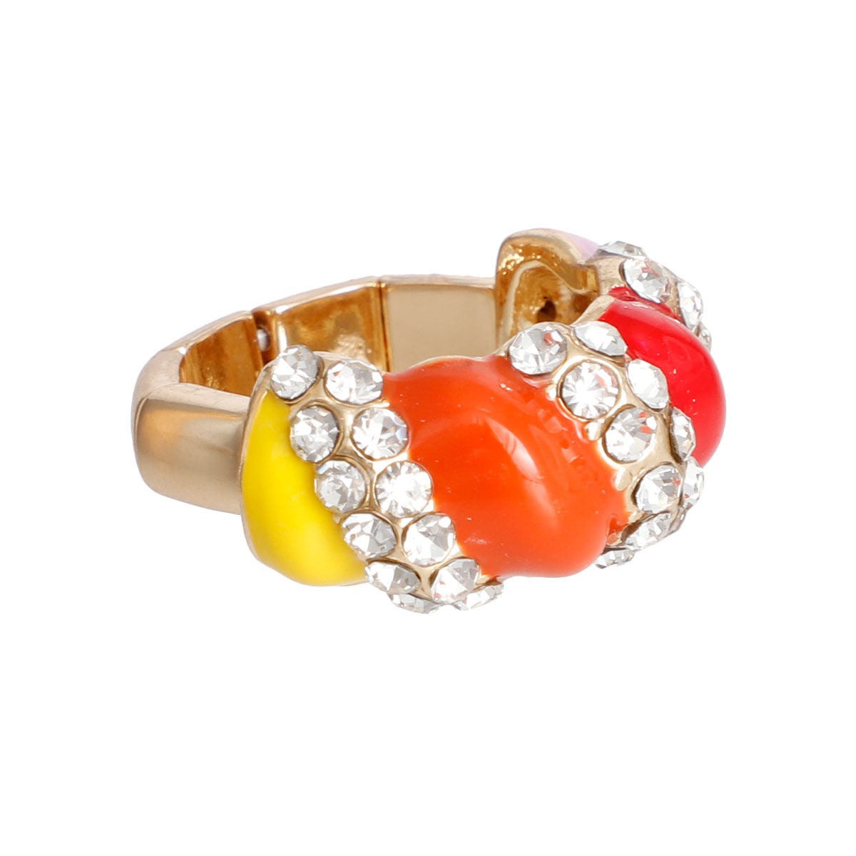 Multi Color and Gold Twisted Cocktail Ring