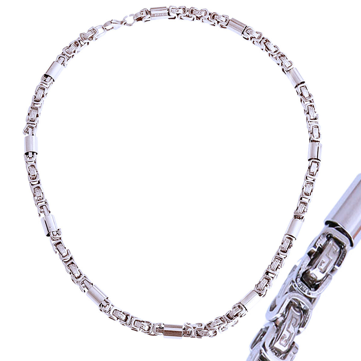 Silver Stainless Steel Rounded Link Chain