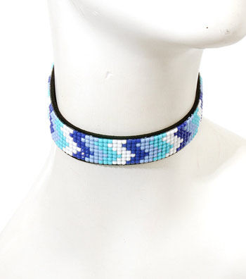 Blue Beads Acrylic Choker