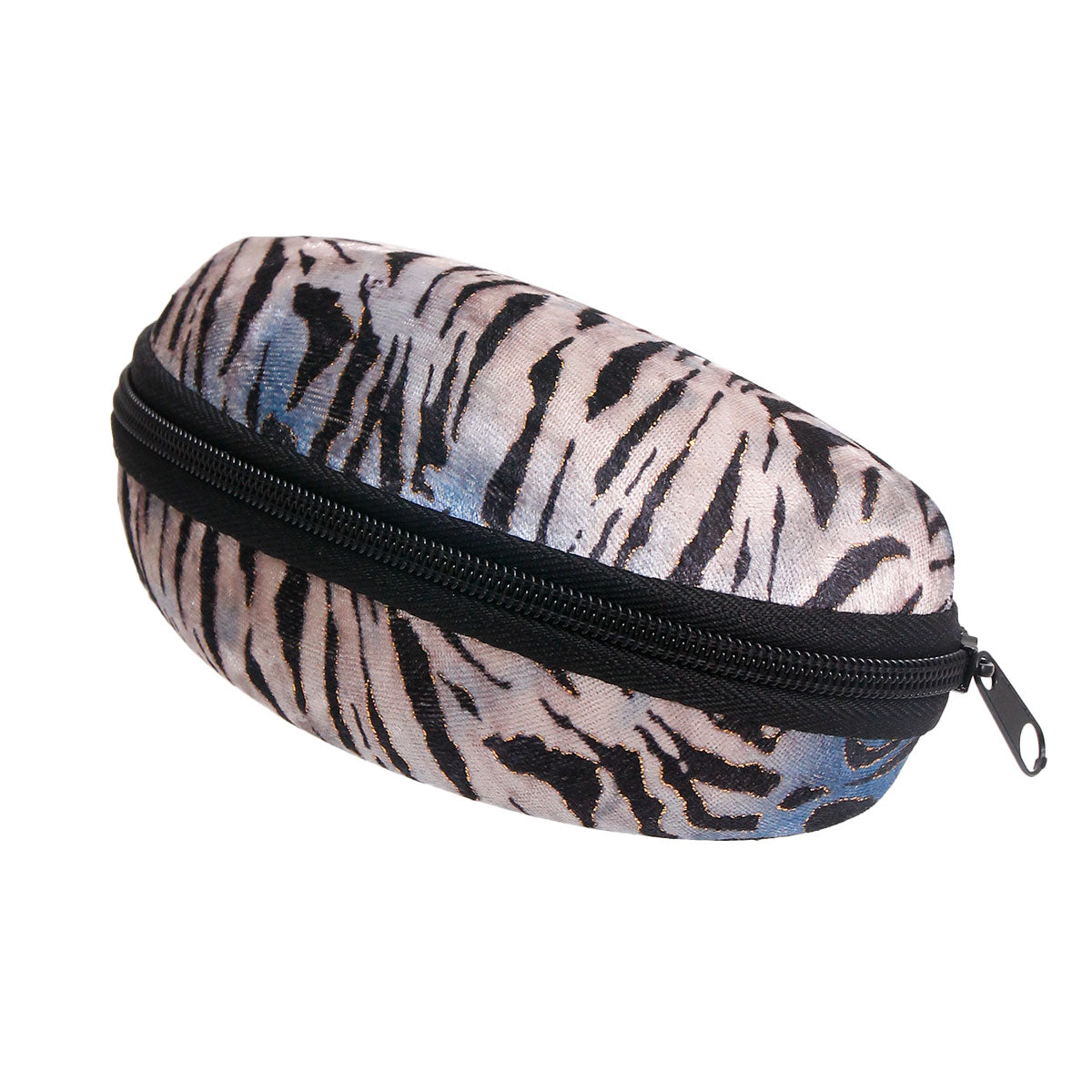 Blue Tiger Stripe Fur Sunglass Case