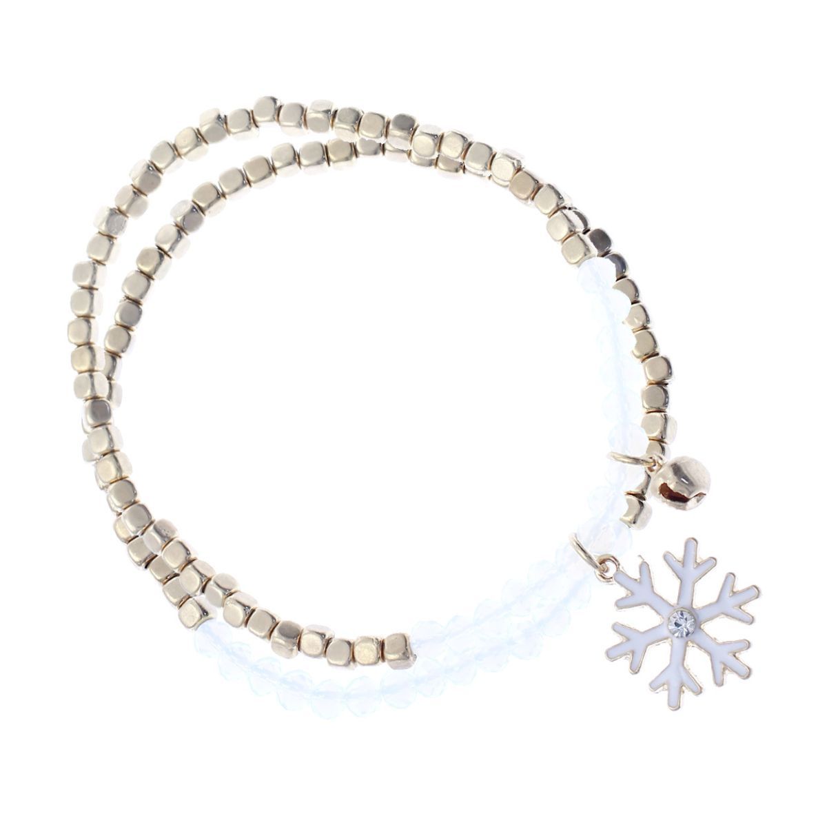 2 Pcs White Snowflake Bracelet