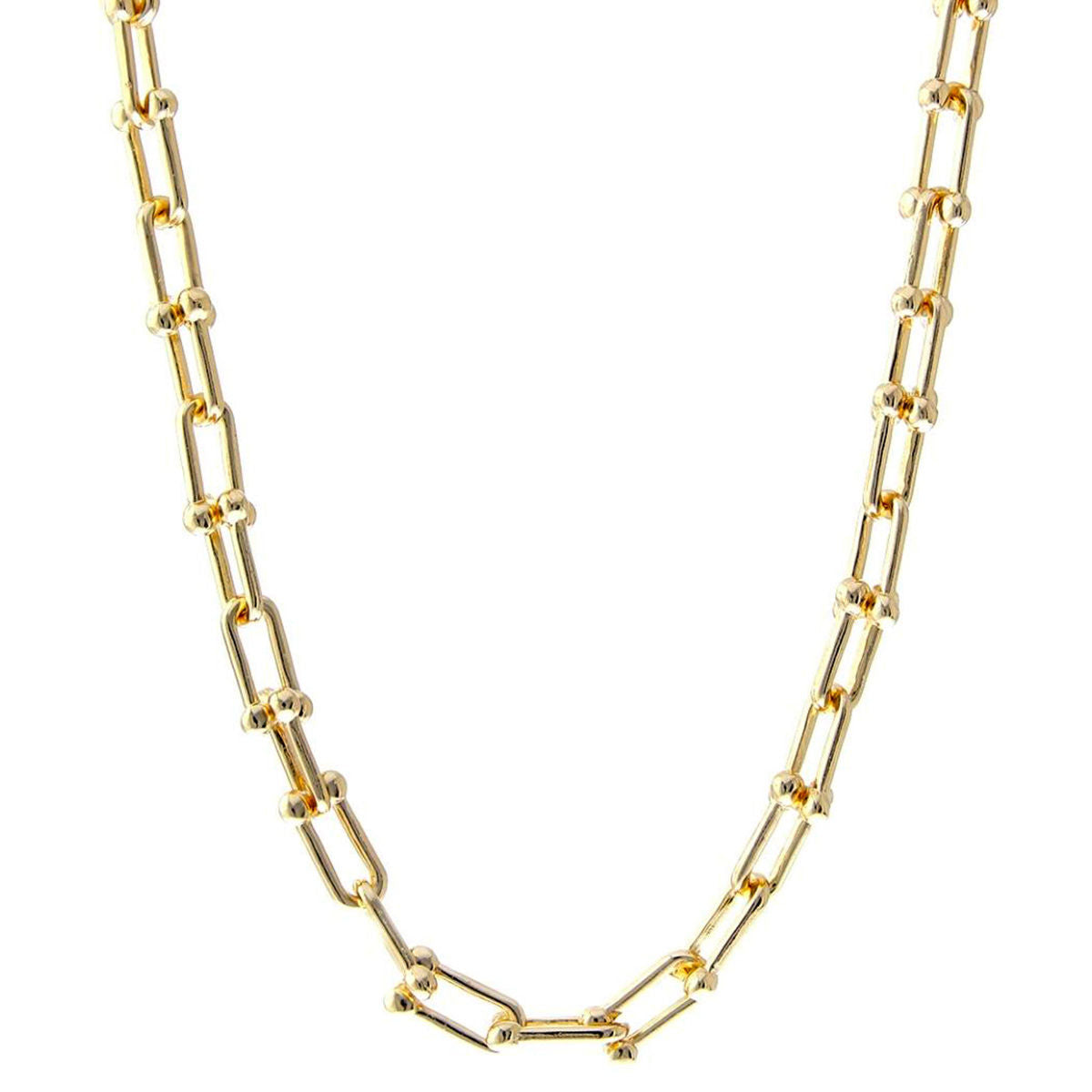 Gold Metal Gauge Link Necklace