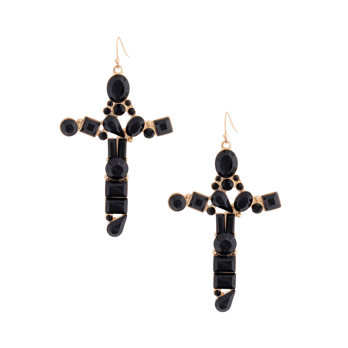 Black Celeb Cross Earrings