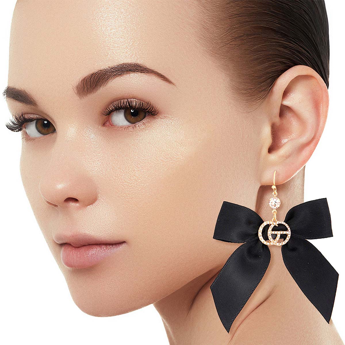 Black Bow GG Earrings