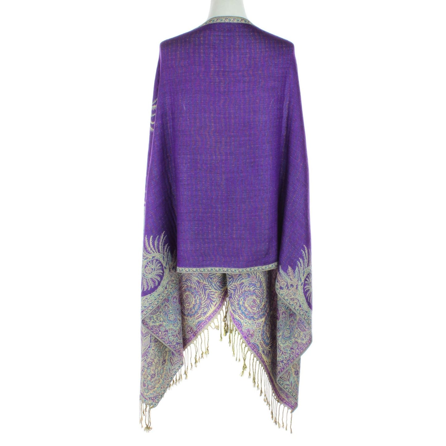 Pashmina Purple Boho Fringe Scarf for Women