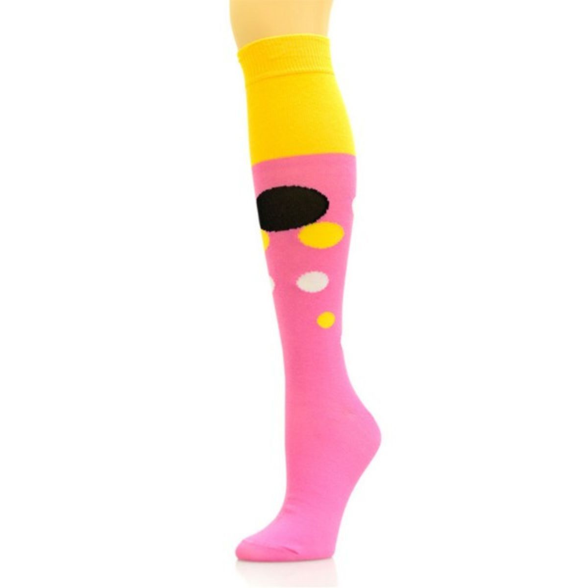 Socks Knee High Pink Retro Bubble for Women